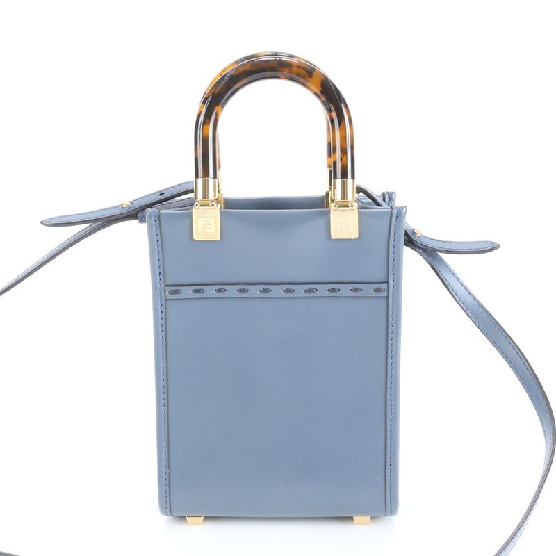 Fendi Sunshine Shopper Mini Leather 2WAY Shoulder Bag Crossbody Hand 8bs051