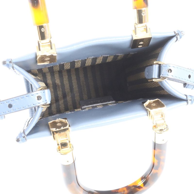 Fendi Sunshine Shopper Mini Leather 2WAY Shoulder Bag Crossbody Hand 8bs051