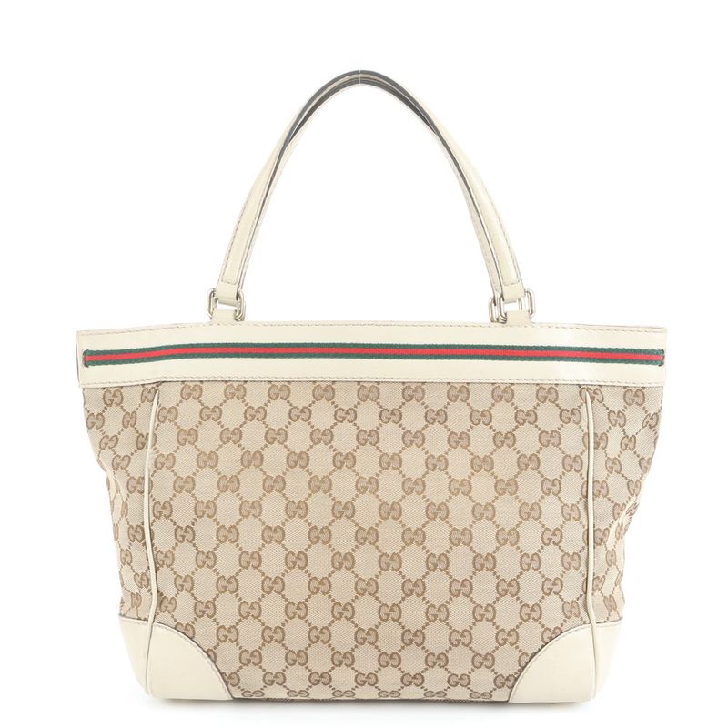Gucci GG Canvas Sherry Line Mayfair 257061 Leather Tote Bag Shoulder A4 Ladies