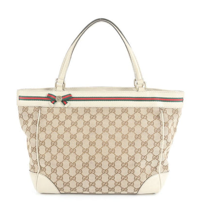 Gucci GG Canvas Sherry Line Mayfair 257061 Leather Tote Bag Shoulder A4 Ladies