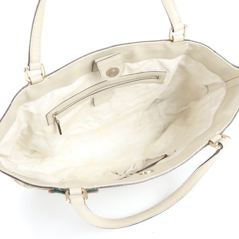 Gucci GG Canvas Sherry Line Mayfair 257061 Leather Tote Bag Shoulder A4 Ladies