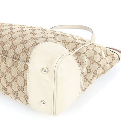 Gucci GG Canvas Sherry Line Mayfair 257061 Leather Tote Bag Shoulder A4 Ladies