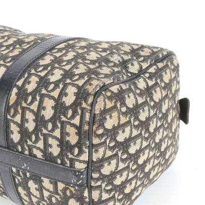 Christian Dior Trotter Mini Boston Leather Handbag Tote Black Genuine Leather