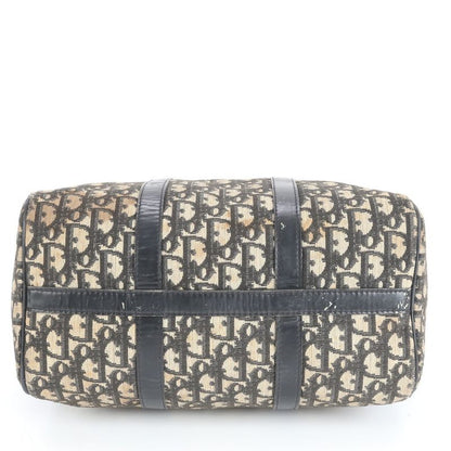 Christian Dior Trotter Mini Boston Leather Handbag Tote Black Genuine Leather