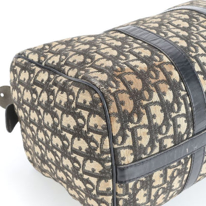 Christian Dior Trotter Mini Boston Leather Handbag Tote Black Genuine Leather