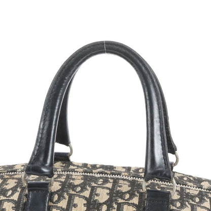 Christian Dior Trotter Mini Boston Leather Handbag Tote Black Genuine Leather