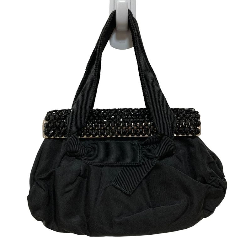 Prada Triangle Logo Plate Bijoux Nylon Handbag Bn1146 Black Ladies Used