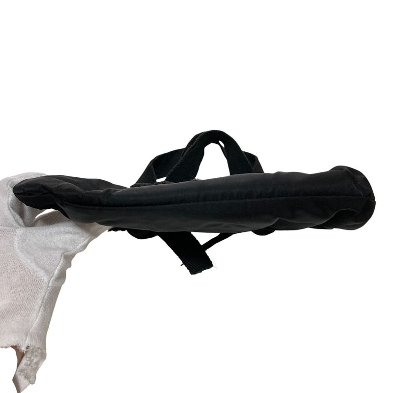 Prada Triangle Logo Plate Bijoux Nylon Handbag Bn1146 Black Ladies Used