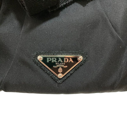 Prada Triangle Logo Plate Bijoux Nylon Handbag Bn1146 Black Ladies Used