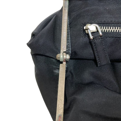 Prada Triangle Logo Plate Bijoux Nylon Handbag Bn1146 Black Ladies Used