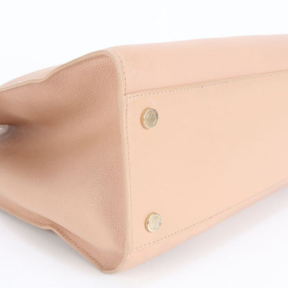 Bulgari Leather Logo Tote With Hologram Seal Bag Shoulder Hand A4 Beige Women's