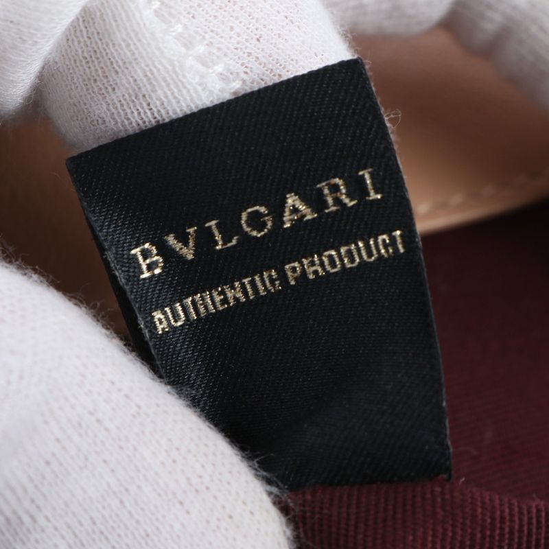 Bulgari Leather Logo Tote With Hologram Seal Bag Shoulder Hand A4 Beige Women's