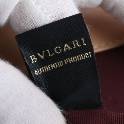 Bulgari Leather Logo Tote With Hologram Seal Bag Shoulder Hand A4 Beige Women's