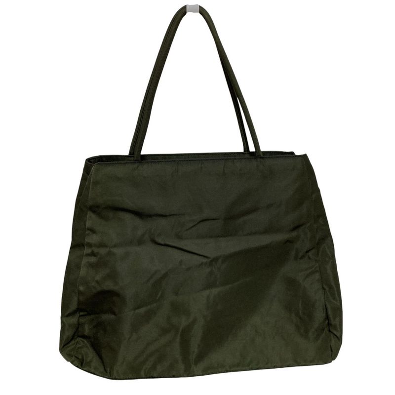 Prada Triangle Logo Plate Nylon Tote Bag B3864 Dark Green Ladies Used