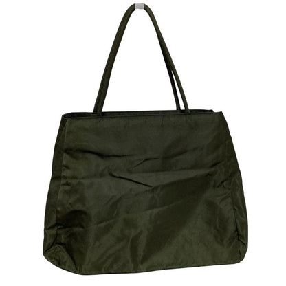 Prada Triangle Logo Plate Nylon Tote Bag B3864 Dark Green Ladies Used