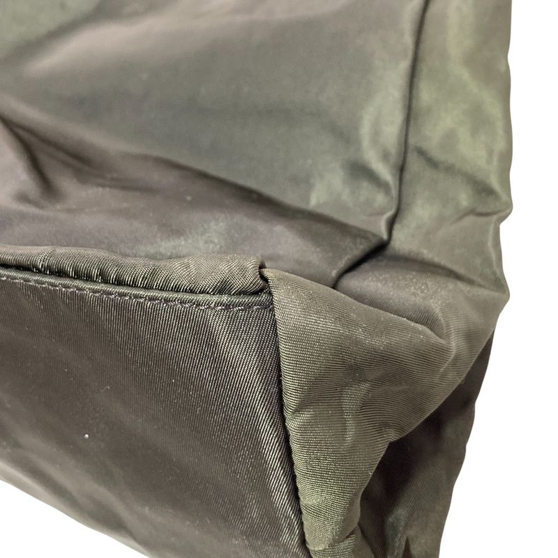 Prada Triangle Logo Plate Nylon Tote Bag B3864 Dark Green Ladies Used