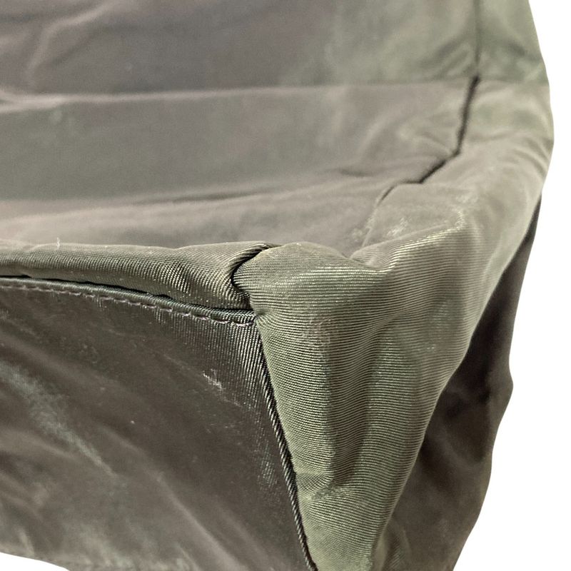 Prada Triangle Logo Plate Nylon Tote Bag B3864 Dark Green Ladies Used