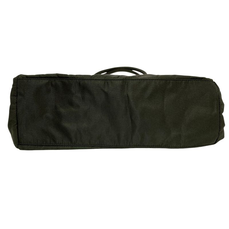 Prada Triangle Logo Plate Nylon Tote Bag B3864 Dark Green Ladies Used