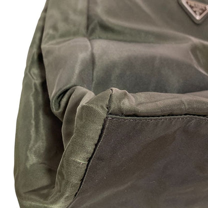 Prada Triangle Logo Plate Nylon Tote Bag B3864 Dark Green Ladies Used