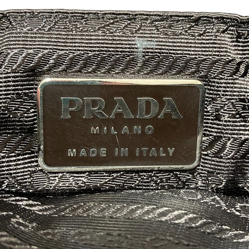 Prada Triangle Logo Plate Nylon Tote Bag B3864 Dark Green Ladies Used