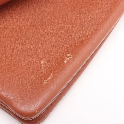 Celine Trio Small Leather Shoulder Bag Crossbody Brown Gold Hardware Women's