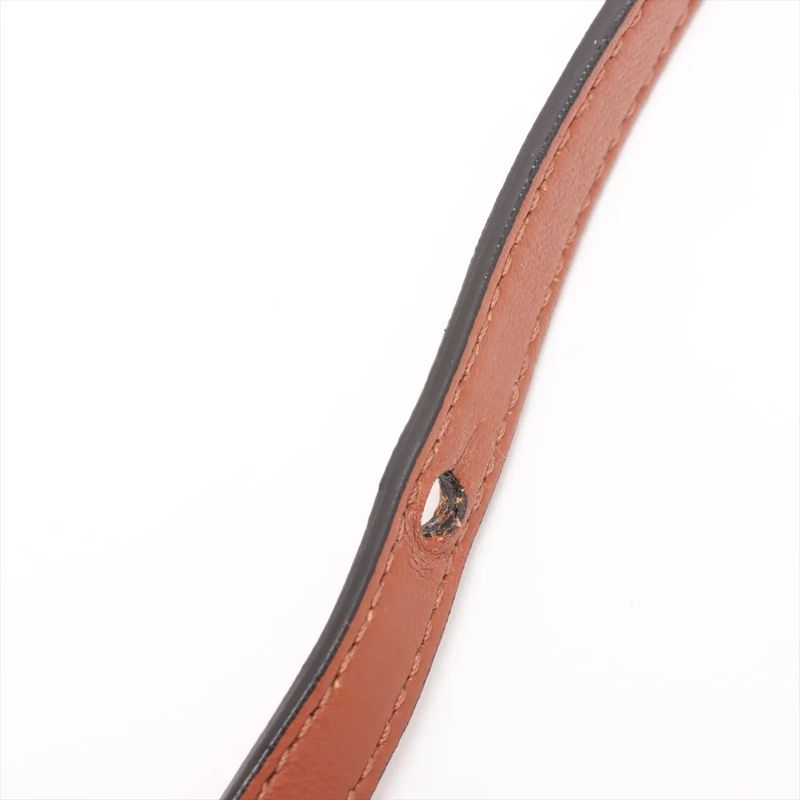 Celine Trio Small Leather Shoulder Bag Crossbody Brown Gold Hardware Women's