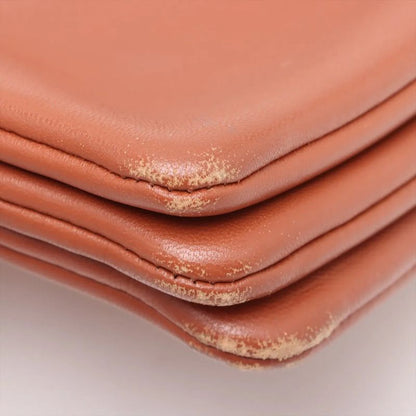 Celine Trio Small Leather Shoulder Bag Crossbody Brown Gold Hardware Women's