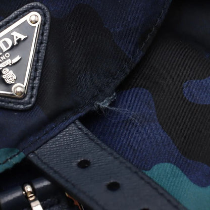 Prada Tessuto Nylon Camouflage Backpack Sac Backpack Blue Shoulder Bag Women