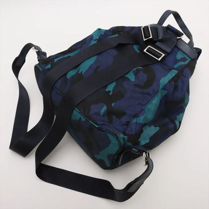 Prada Tessuto Nylon Camouflage Backpack Sac Backpack Blue Shoulder Bag Women