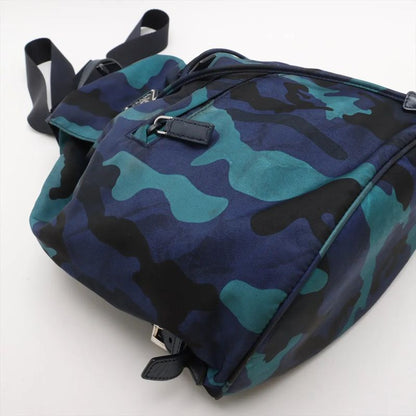Prada Tessuto Nylon Camouflage Backpack Sac Backpack Blue Shoulder Bag Women