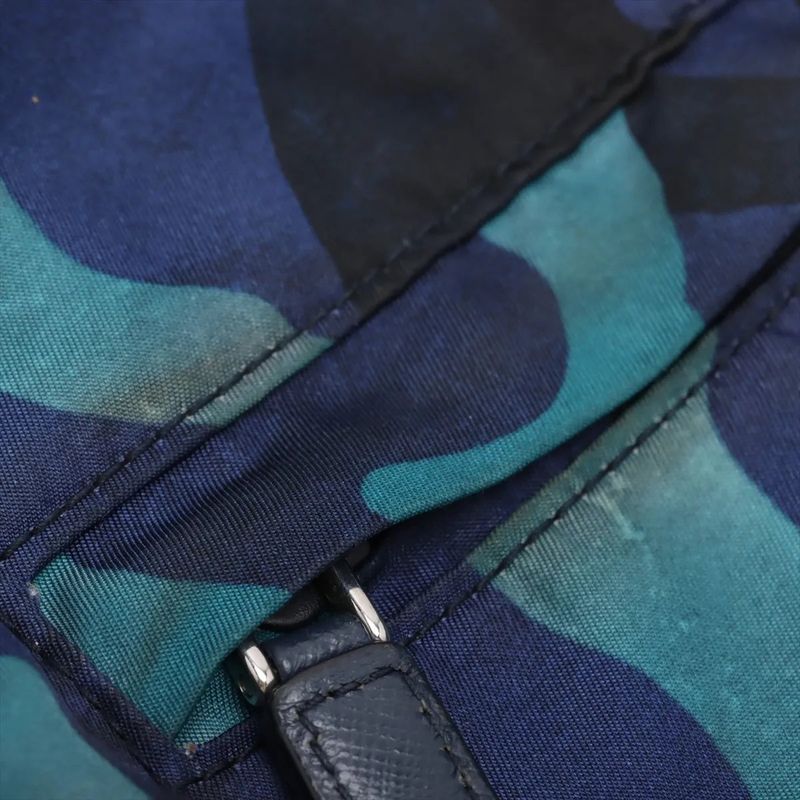 Prada Tessuto Nylon Camouflage Backpack Sac Backpack Blue Shoulder Bag Women