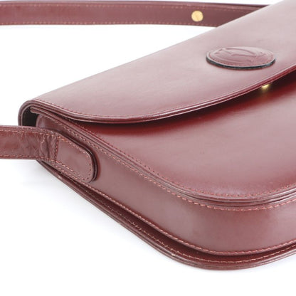 Vintage Cartier Must Line Leather 2WAY Shoulder Bag Crossbody Hand Tote Women