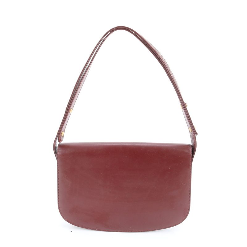 Vintage Cartier Must Line Leather 2WAY Shoulder Bag Crossbody Hand Tote Women