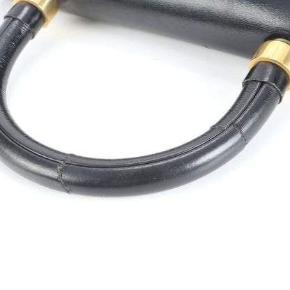 Vintage Christian Dior Leather Handbag Tote Black Women's ECM Cx38-4