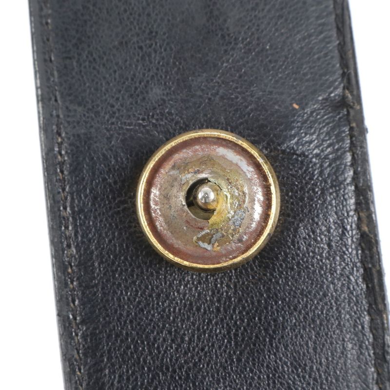 Vintage Christian Dior Leather Handbag Tote Black Women's ECM Cx38-4