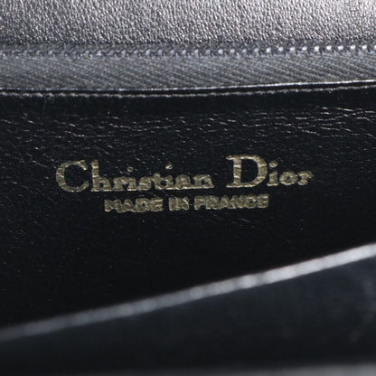 Vintage Christian Dior Leather Handbag Tote Black Women's ECM Cx38-4