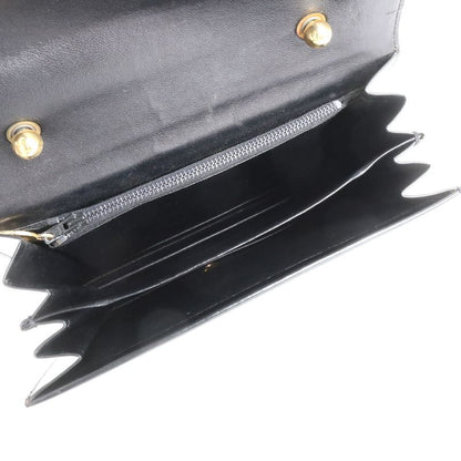 Vintage Christian Dior Leather Handbag Tote Black Women's ECM Cx38-4