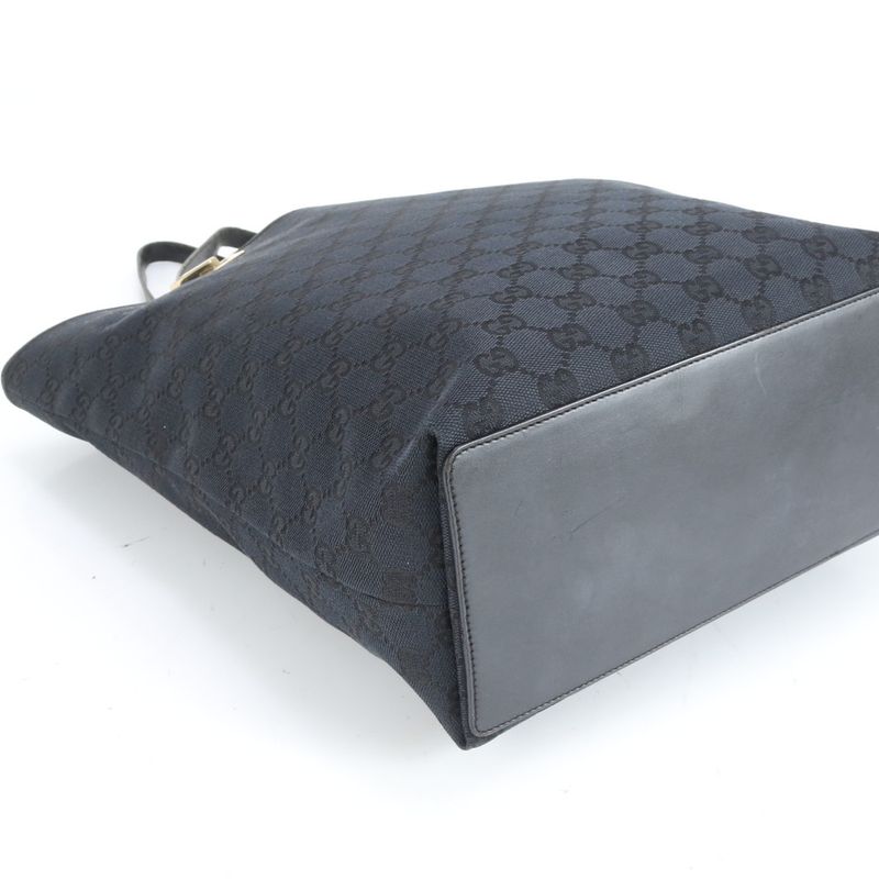 Gucci GG Canvas 002-1098 Leather Tote Bag Shoulder Hand Black Women's RRM Cy4-10