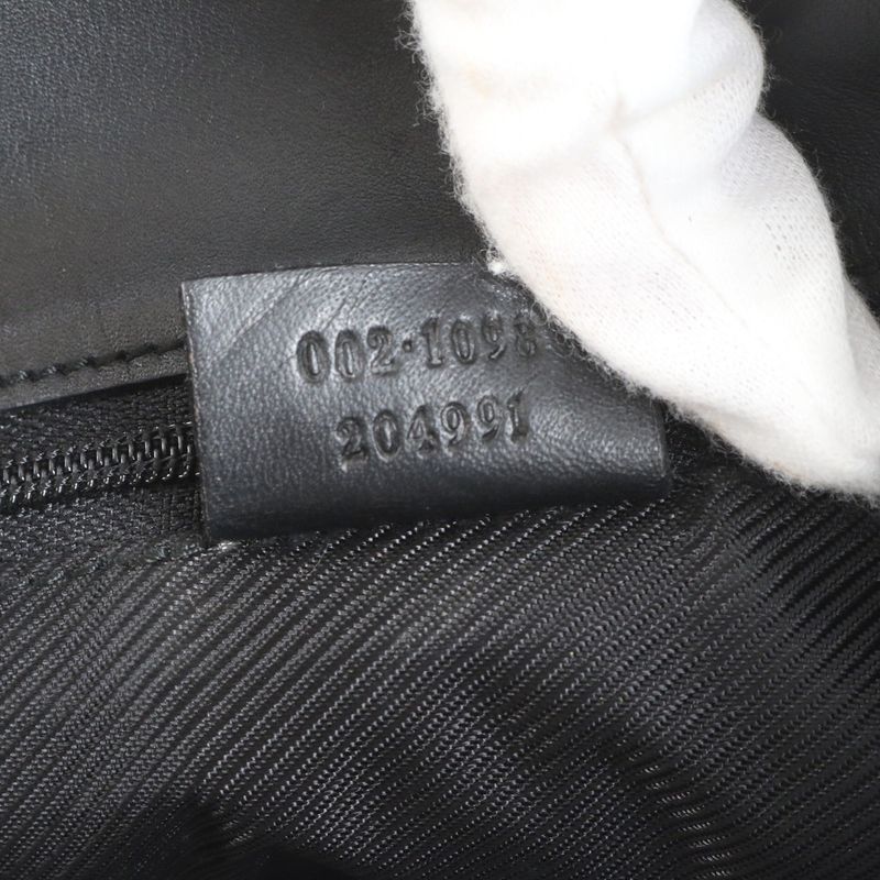 Gucci GG Canvas 002-1098 Leather Tote Bag Shoulder Hand Black Women's RRM Cy4-10