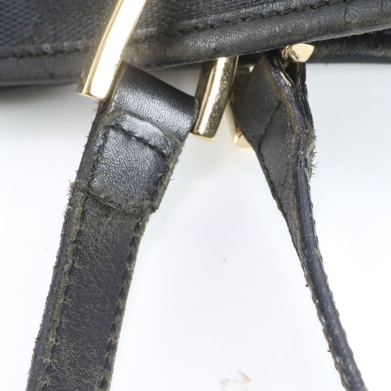 Gucci GG Canvas 002-1098 Leather Tote Bag Shoulder Hand Black Women's RRM Cy4-10