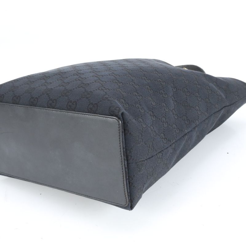 Gucci GG Canvas 002-1098 Leather Tote Bag Shoulder Hand Black Women's RRM Cy4-10