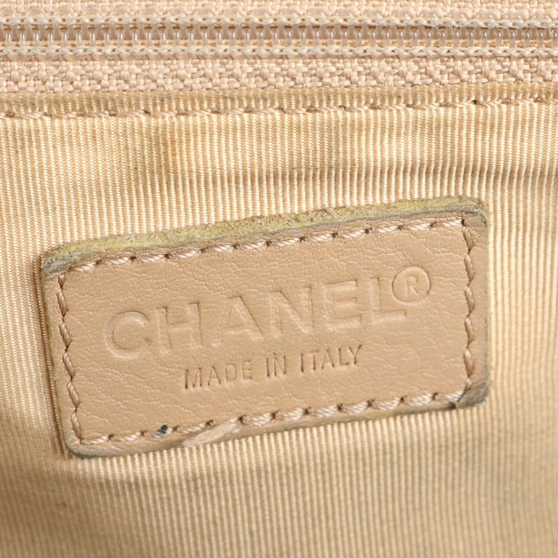 Chanel With Serial Seal Wild Stitch Coco Mark Leather Tote Bag Shoulder Beige