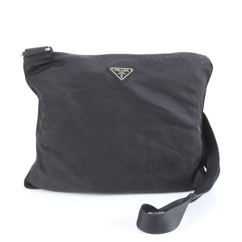 Prada Tessuto Nylon Triangle Logo Shoulder Bag Crossbody Messenger Commuter