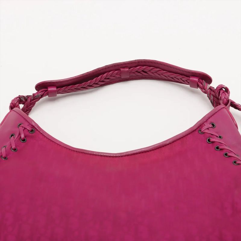 Christian Dior Trotter Leather Canvas Shoulder Bag Shoulder Tote Hand Women's