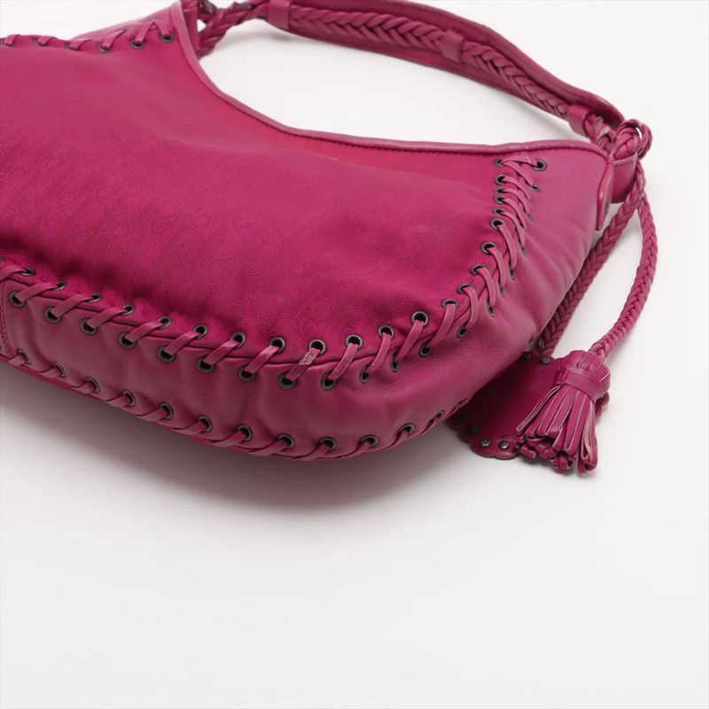 Christian Dior Trotter Leather Canvas Shoulder Bag Shoulder Tote Hand Women's