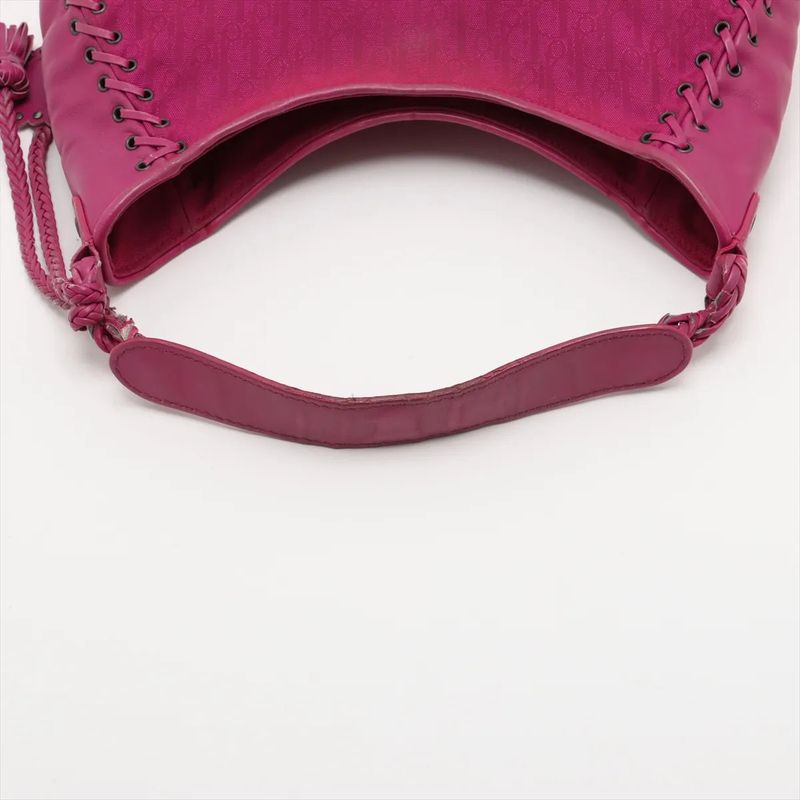 Christian Dior Trotter Leather Canvas Shoulder Bag Shoulder Tote Hand Women's