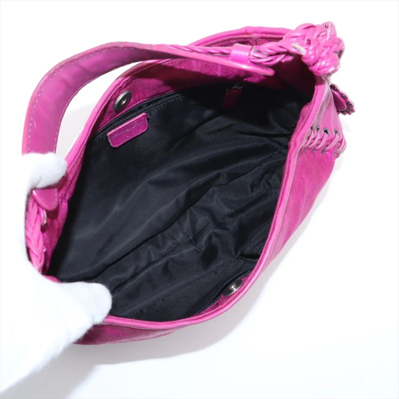 Christian Dior Trotter Leather Canvas Shoulder Bag Shoulder Tote Hand Women's