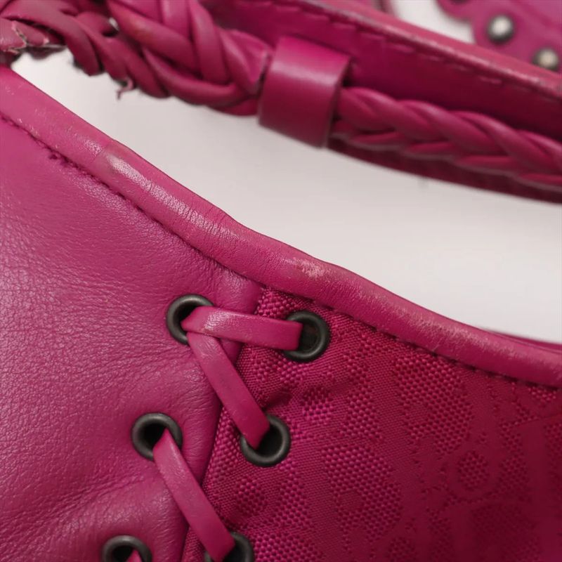 Christian Dior Trotter Leather Canvas Shoulder Bag Shoulder Tote Hand Women's