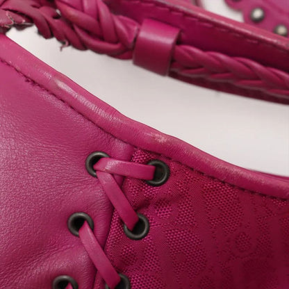 Christian Dior Trotter Leather Canvas Shoulder Bag Shoulder Tote Hand Women's