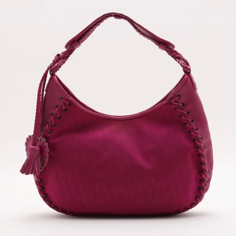 Christian Dior Trotter Leather Canvas Shoulder Bag Shoulder Tote Hand Women's